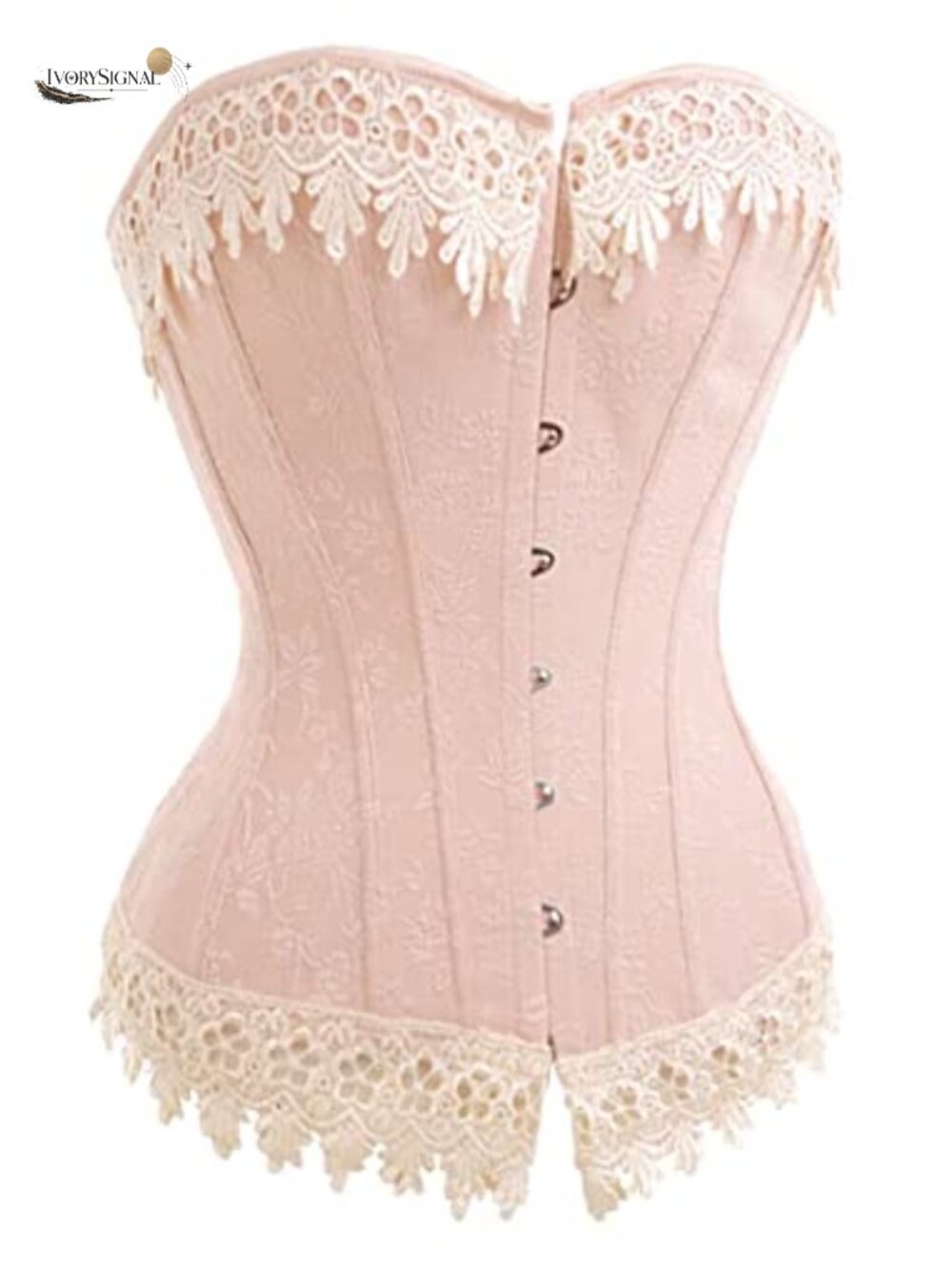 Vintage Lace Trim Corset Bustier Renaissance Steampunk Lace-Up